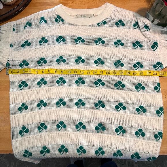 Handmade Quill's Irish Woollen Market shamrock Sweater Size M - Picture 4 of 4
